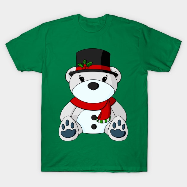 Snowman Teddy Bear T-Shirt by Alisha Ober Designs